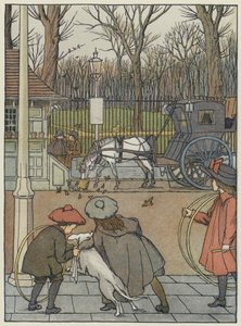 London: London Sparrows at Dinner (farvelitografi) af Francis Donkin Bedford