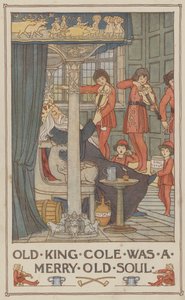 Old King Cole var en munter gammel sjæl (farvelitografi) af Francis Donkin Bedford