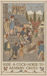 Rid på en hanehest til Banbury Cross (farvelitografi) af Francis Donkin Bedford