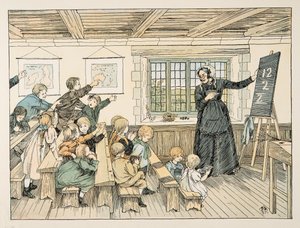 The Dame, fra Four and Twenty Toilers, pub. 1900 (farvelitografi) af Francis Donkin Bedford