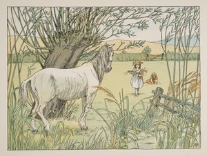 The Old Bus Horse, fra Four and Twenty Toilers, pub. 1900 (farvelitografi) af Francis Donkin Bedford