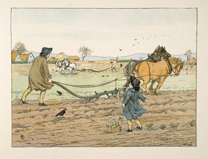 The Ploughman, fra Four and Twenty Toilers, pub. 1900 (farvelitografi) af Francis Donkin Bedford