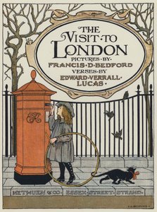 Titelsideillustration til The Visit to London (farvelitografi) af Francis Donkin Bedford