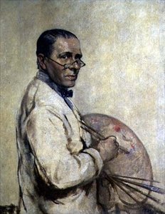 Portræt af kunstneren Sir William Orpen (1878-1931) ca. 1932 (olie på lærred) af Francis Edwin Hodge
