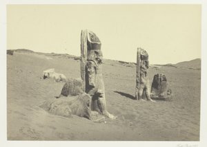 Kolosser og sphynx ved Wady Saboua, Nubien af Francis Frith