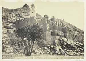 Doum Palm og ruineret moske, Philæ, 1857. af Francis Frith