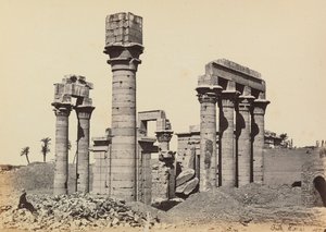 "Egypten og Palæstina": ruinerne af byen Hermonthis med Cleopatras tempel i Armant (Erment) nær Theben, Egypten