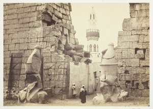 Indgang til det store tempel, Luxor, 1857.