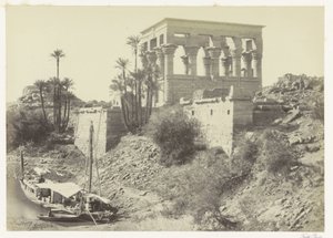 Trajans kiosk på Philae Island i Nilen Faraos seng, Island of Philae (titel på objektet) af Francis Frith