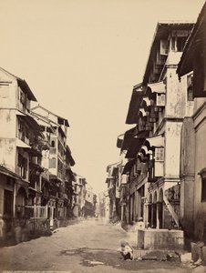Indfødtes huse i fortet, Bombay af Francis Frith