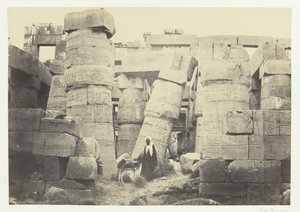 Søjler i den store sal, Karnac, 1857. af Francis Frith