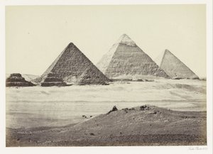 Piramides van Gizeh Pyramiderne i El Geezeh. Fra sydvest (titel på objekt) af Francis Frith