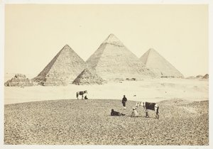 Pyramiderne i El Geezeh, fra sydvest, 1857. af Francis Frith