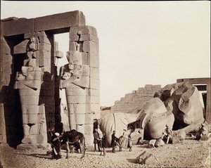 Rameseum i El-Kurneh, Theben, 1857. af Francis Frith