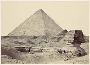 Sfinxen og den Store Pyramide, Gizeh af Francis Frith