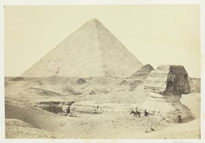 Sfinxen og den store pyramide, Giza, 1857. af Francis Frith