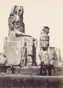 Statuerne af Memnon. Thebensletten, 1857. af Francis Frith
