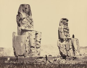 Statuerne på sletten, Theben,1858 (foto) af Francis Frith