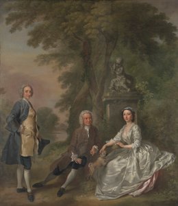 Jonathan Tyers med sin datter Elizabeth og hendes mand John Wood af Francis Hayman