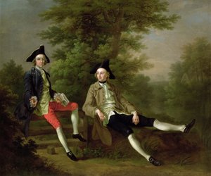 Portræt af David Garrick (1717-79) (venstre) og William Windham af Felbrigg (1717-61) (højre) ca. 1745