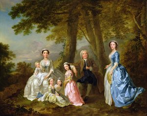 Samuel Richardson siddende med sin anden familie af Francis Hayman