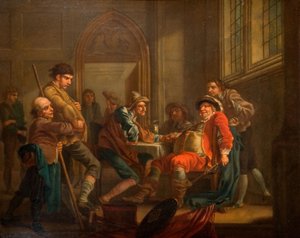 Sir John Falstaff Raising Recruits, 1765. af Francis Hayman