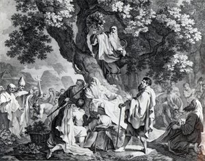 Druiderne, eller briternes omvendelse til kristendommen, graveret af Simon Francois Ravenet, trykt i 1778 af Francis Hayman