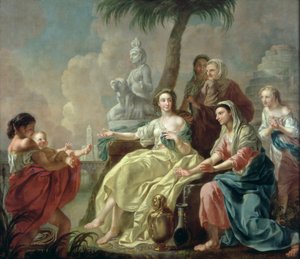 Fundet af spædbarnet Moses i tyrene, 1746