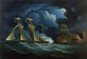 En toldbrigade, der engagerer piratlugeren, vil se af Francis Hustwick