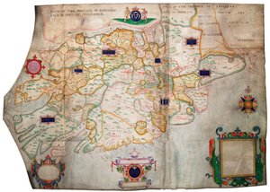 Provinsen Munster, Irland, ca. 1595 (pergament, linned) af Francis Jobson