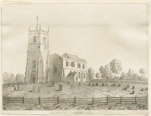 Alrewas Kirke: akvatintegravering, nd [?1848] af Francis Jukes