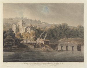 Chepstow Castle ved floden Wye af Francis Jukes