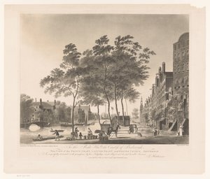 Udsigt over Prinsengracht og Westerkerk i Amsterdam Udsigt over Prince graft-Lanuor Graft- og Wester Church-Amsterdam (titel på objekt) af Francis Jukes