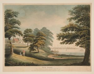 New York (fra Hobuck Ferry House, New Jersey) af Francis Jukes