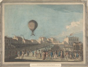 Den første ballonopstigning i England, september 1784, fra Artillery Ground, Moorfields
