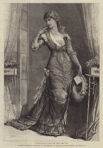 Madame Modjeska som Constance, i Heartsease, på Royal Court Theatre