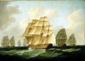 Episoder fra Napoleonskrigene (1803-1815): Richard Strachans forfølgelse ud for Kap Ortegal (Spanien), 4. november.