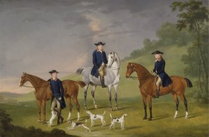 John Corbet, Sir Robert Leighton og John Kynaston med deres heste og hunde