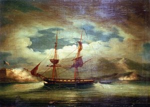 Det franske skib "Le Curieux" i Martinique, 3. februar