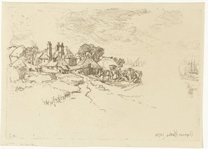 Gården i Essex En Essex Farm af Francis Seymour Haden (Sir) (signed by artist)