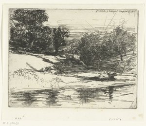 Landskab af New Castle i Wales Newcastle i Emlyn (titel på objekt)