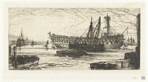 Demontering af skibet Agamemnon Opløsning af Agamemnon af Francis Seymour Haden (Sir) (signed by artist)