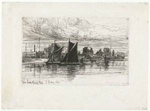 West London Roing Club (titel på objekt) af Francis Seymour Haden (Sir) (signed by artist)