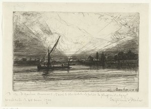 Solnedgang på Themsen Solnedgang på Themsen af Francis Seymour Haden (Sir) (signed by artist)