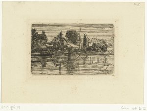 Landsby ved vandet Thames Side af Francis Seymour Haden (Sir)