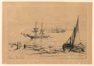 En Brig ved Anker af Francis Seymour Haden