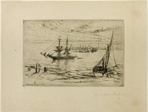 En Brig ved Anker af Francis Seymour Haden