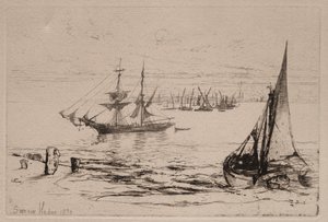 En brig ved anker, 1879.