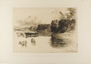 En Lancashire-flod af Francis Seymour Haden