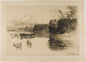 En Lancashire-flod af Francis Seymour Haden